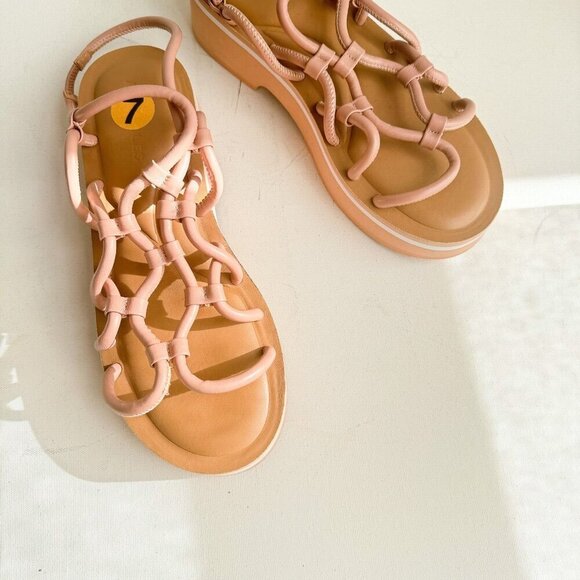 Aerosoles Nude Pink Strappy Summer Leather Sandals 7 - Picture 3 of 7